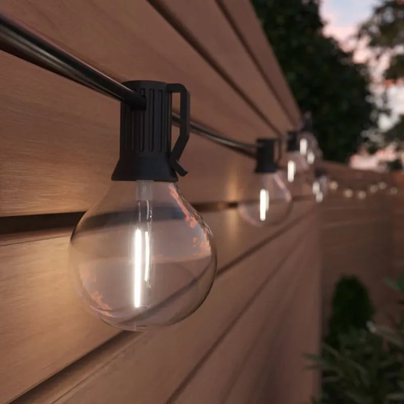 Solar Centre Falmouth USB Solar Festoon Lights (Set Of 25 Glass Bulbs)
