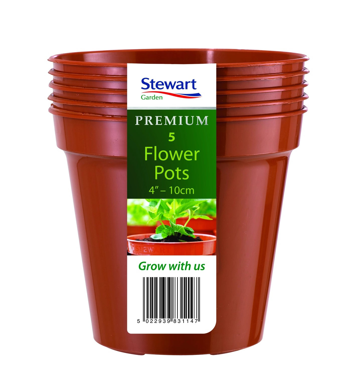Stew. Flower Pots Pack Of 5 Terracotta 4"