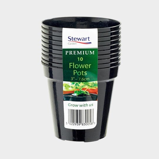 stewart plastic plant pots Stewart Plastics Flower Pots Black 10pk