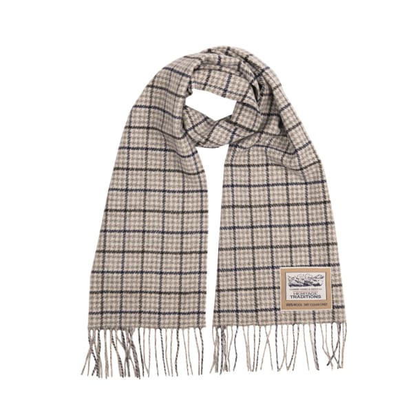 Heritage Traditions Wool Houndstooth Scarf - Navy Grey