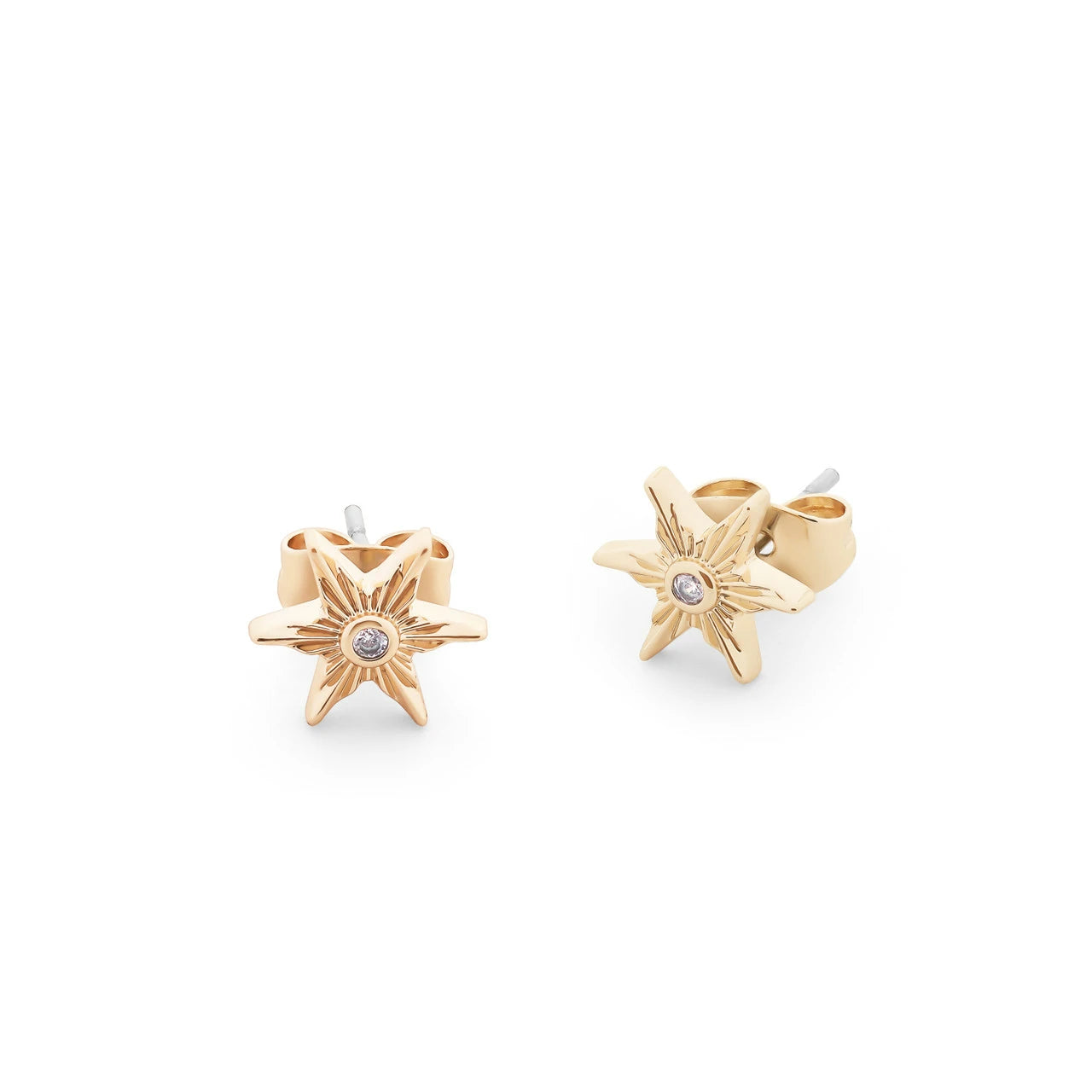 Tipperary Tc Compass Star Stud Earrings Gold