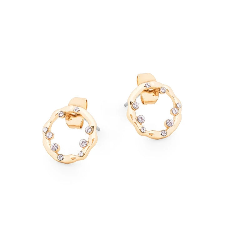 Tipperary Tc Circle Inset With Crystal Earrings Gold
