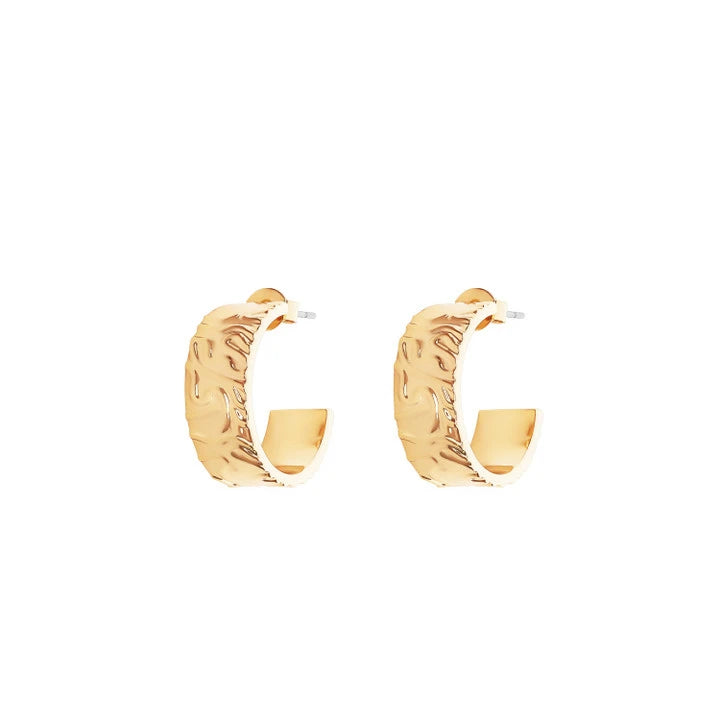 Tipperary Hammered Earrings Gold