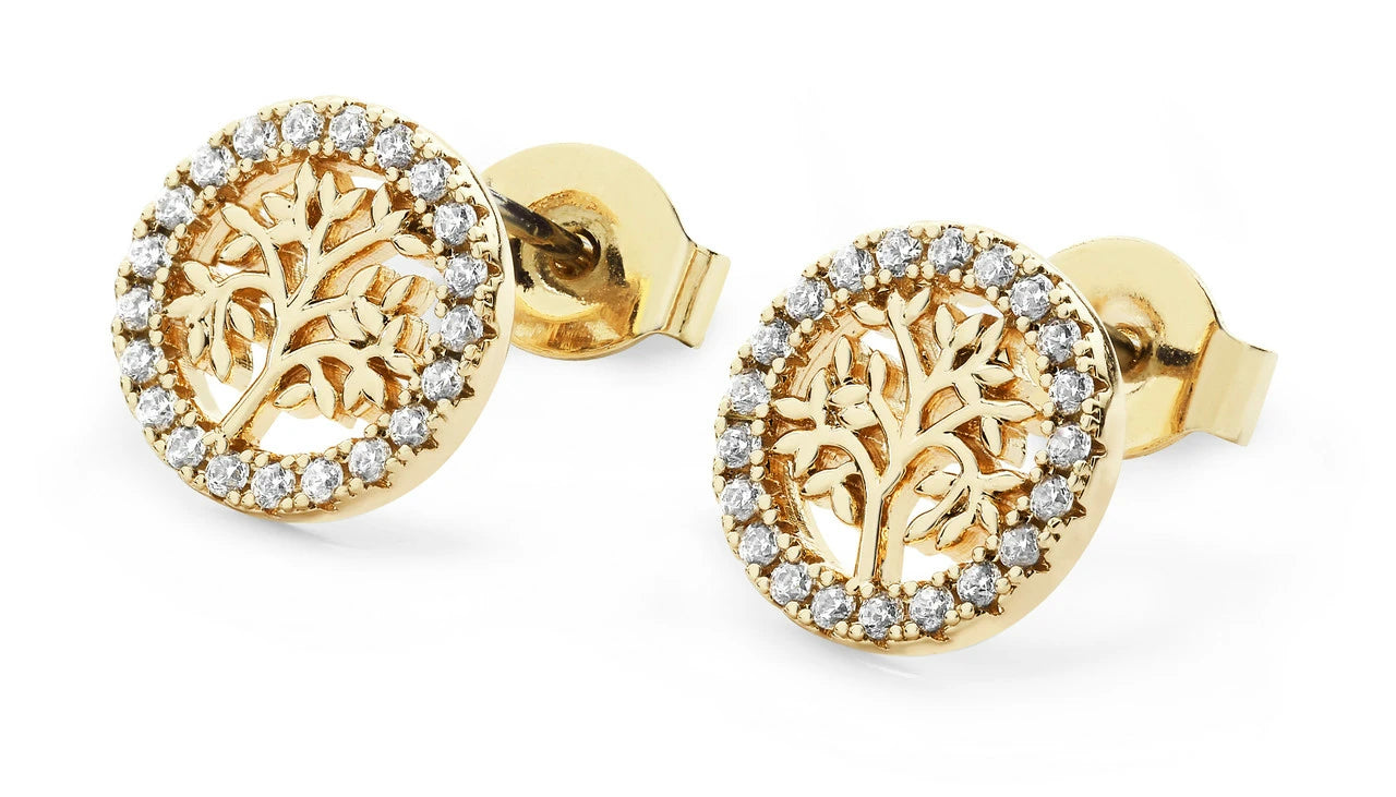 Tipperary Gold Tol In Cz Circle Stud Earrings