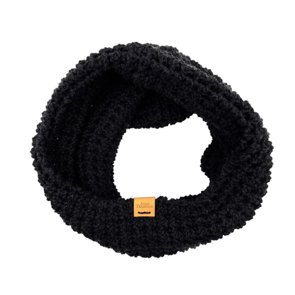 Aran Popcorn Neckwarmer Snood - Charcoal