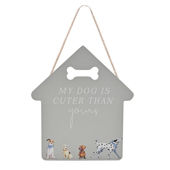 The Wildlife by Ling Designs Hanging  Plaque "My Dog Is Cuter Than Yours"