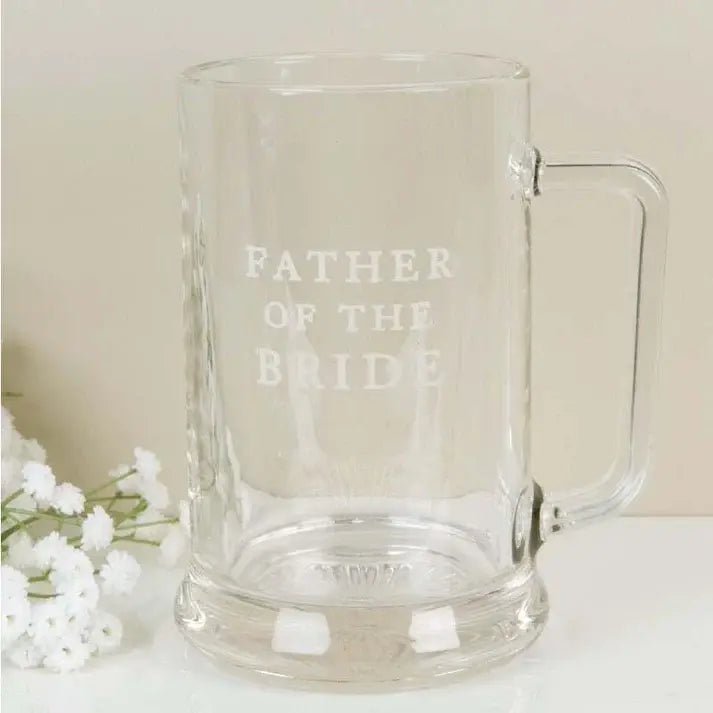 W B & Co Amore Glass Tankard Father of the Bride