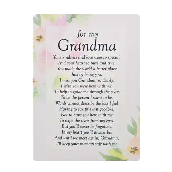 Widdop & Co Graveside Cards - For My Grandma