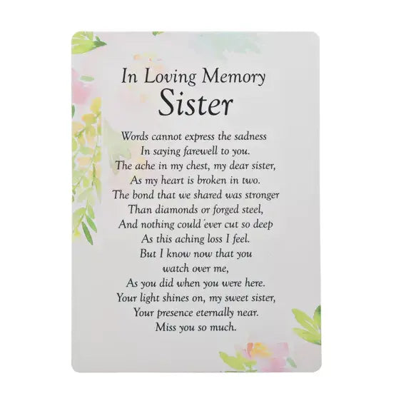 Widdop & Co Graveside Cards - In Loving Memory Sister