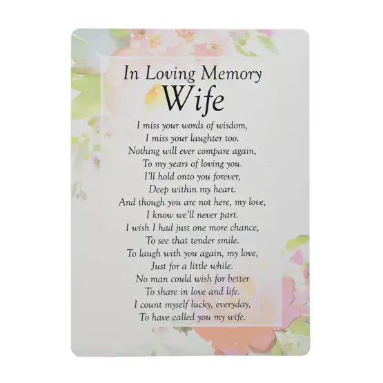 W B & Co Graveside Memorial Cards - In Loving Mem Wife
