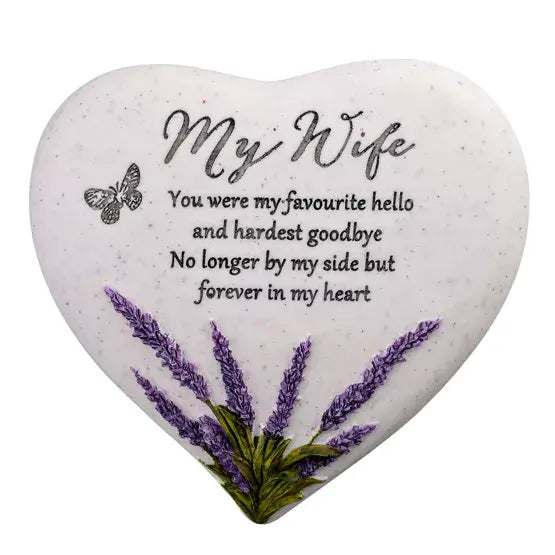 W B & Co Thoughts Of You Heart Stone Lavender Wife