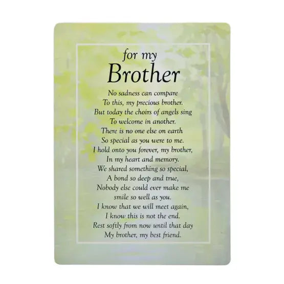 Widdop Graveside Memorial Cards - For My Brother