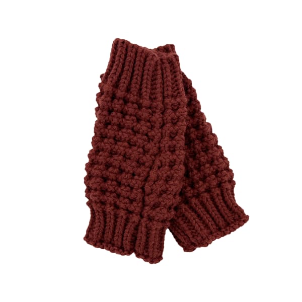 Aran Popcorn Mitts - Rusty