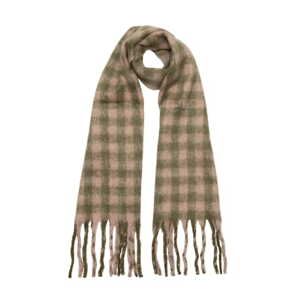 Heritage Traditions Colour Block FoMo Blanket Scarf - Pink & Green Check