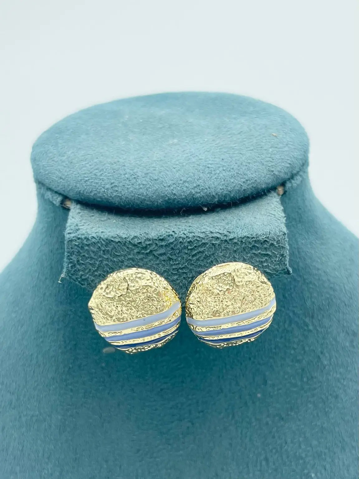 Zelly Earrings Stripe Blue
