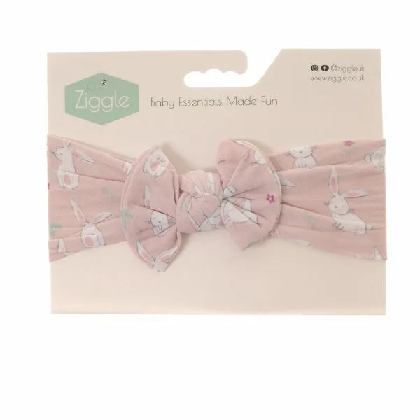 Ziggle Bunnies Top Bow Turban Headband