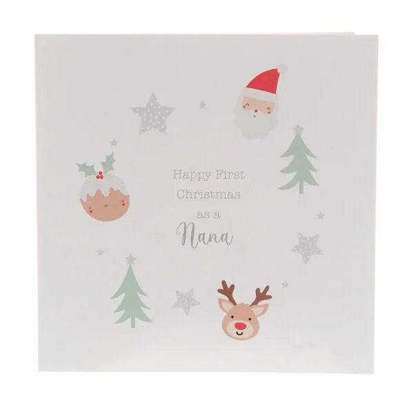 Ziggle Happy First Christmas as Nana Greeting Card 2024