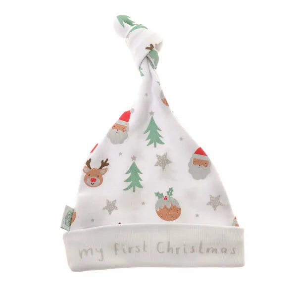 Ziggle My First Christmas White Cotton Hat