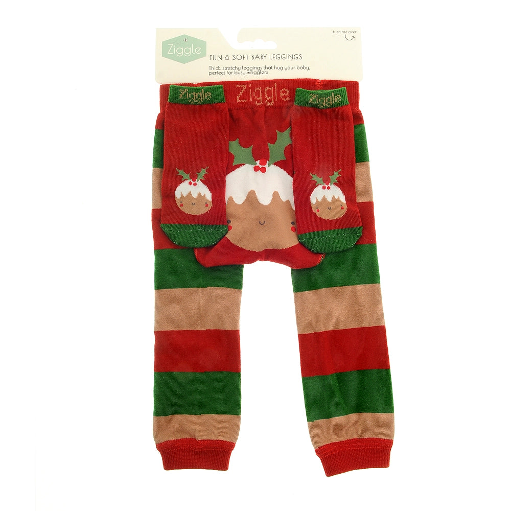 Ziggle Pudding Leggings and Socks Set - 0-6 months