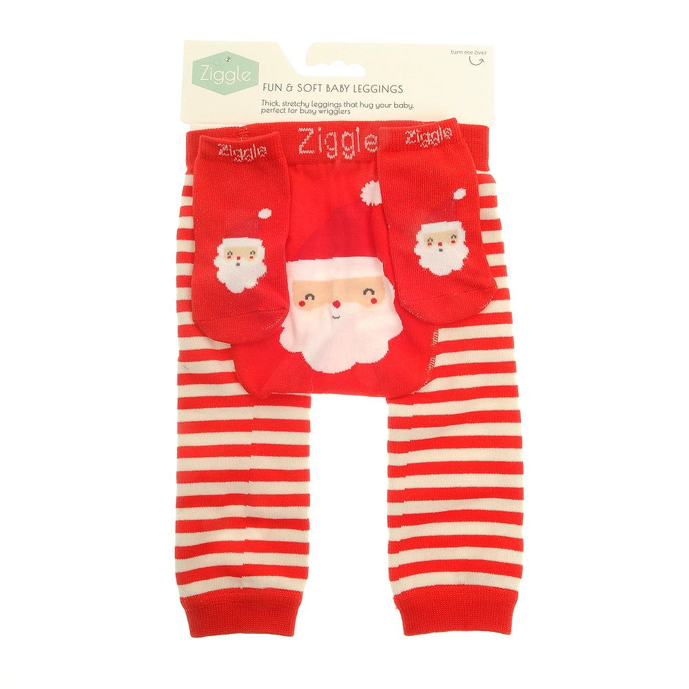 Ziggle Santa Leggings and Socks Set - 0-6 months
