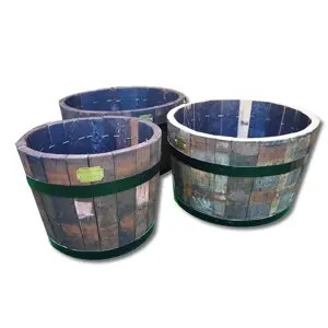 A/W Premium Tub with Galv. Hoops Heritage Blue 50cm