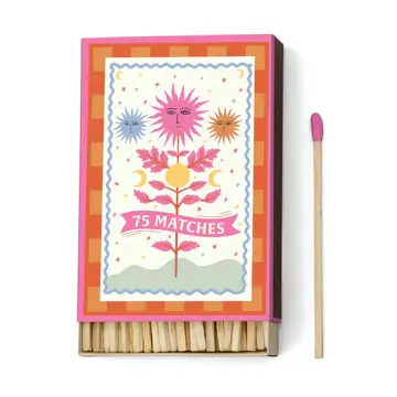 A Dopo Boxed Matches "Sun" Hot Pink - 75 matches (9.6 CM)