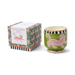 GH Tiger Ceramic Candle - Black Cedar & Fig Boxed 226g