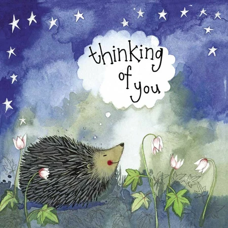 Alex C S407 STARLIGHT HEDGEHOG THINKING OF YOU FOIL CARD