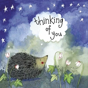 Alex C S407 STARLIGHT HEDGEHOG THINKING OF YOU FOIL CARD