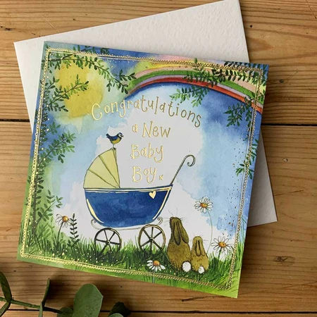 Alex Clark S427 Sunshine Blue Pram Baby Card