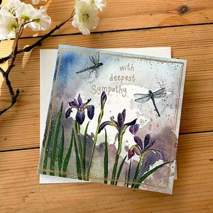 DRAGONFLIES & IRIS SYMPATHY CARD