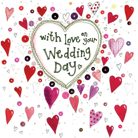 Alex C LS136 WEDDING HEARTS LITTLE SPARKLE CARD
