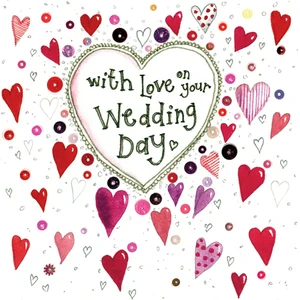 Alex C LS136 WEDDING HEARTS LITTLE SPARKLE CARD