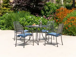 A/Rose Portofino 4 Seat Round Dining Set