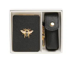 Black Oblong compact Mirror & Liptick holder gift set - image 2