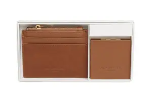 Tan verona Coin purse & vienna compact mirror gift set - image 2