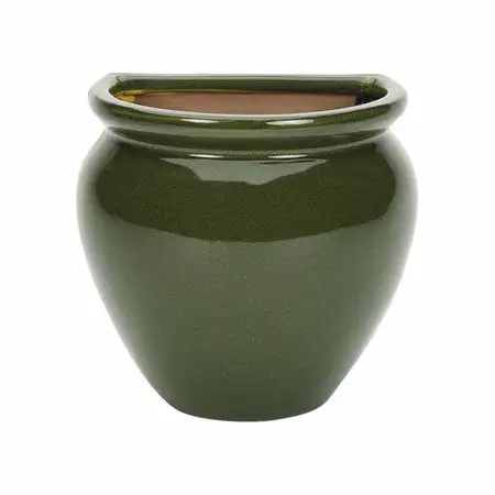 Apta Green Glazed Jar Wall Pot 29cm