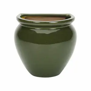 Apta Green Glazed Wall Pot 20Cm