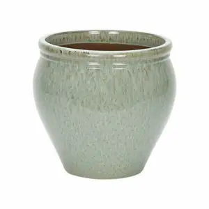 Peacock Green Glazed Jar 32cm