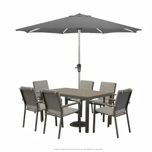 Florence 164x95cm Rect. table 6 Chairs Parasol & Base