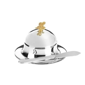 Butter dish w. Gold bee knob
