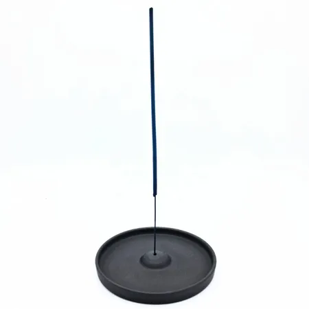 Ceramic Round Incense Plate - BLACK