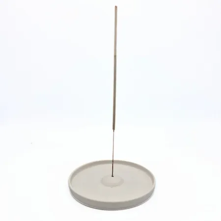Ceramic Round Incense Plate - WHITE