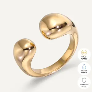 AW24 Vibes 18K Gold Plated Stainless Steel Open Ring