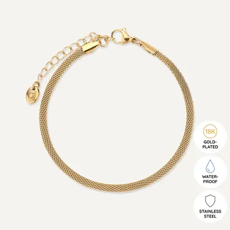 AW24 Vibes 18K Gold Plated Stainless Steel Clasp Bracelet