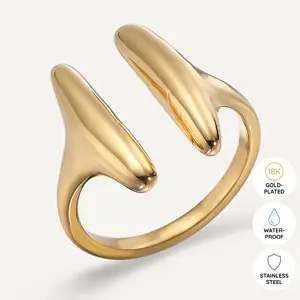 AW24 Vibes 18K Gold Plated Stainless Steel Open Ring