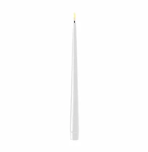 Deluxe Homeart White Shiny LED Candles x2 28cm