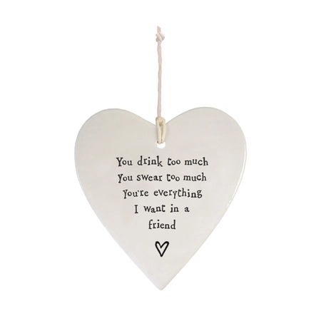 Porcelain round heart-You drink too much - image 1