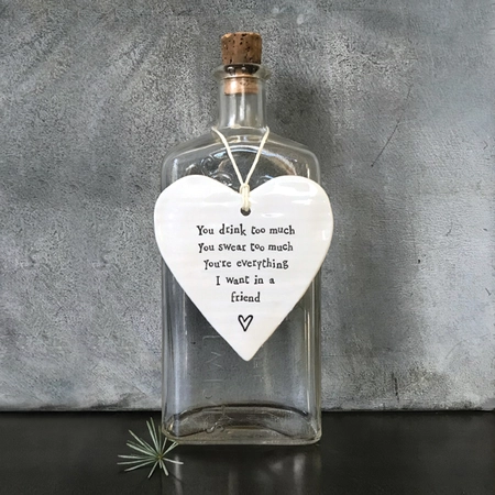 Porcelain round heart-You drink too much - image 2