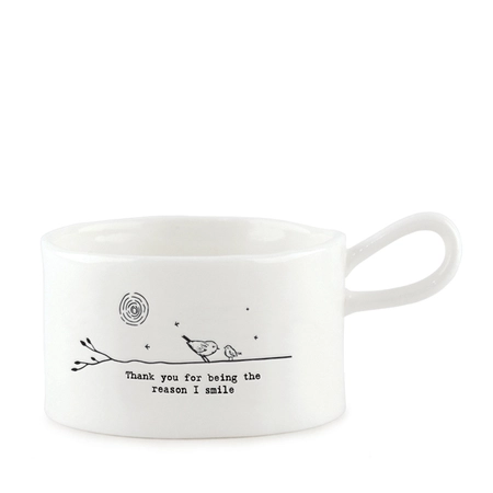 East of India Handled candle holder-Thank you smile - image 1